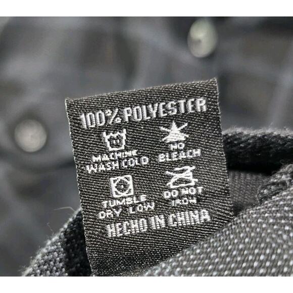 Dixxon Flannel Shirt Womens Small Black Plaid Button Up The 45 Long Sleeve Poly - Picture 9 of 14